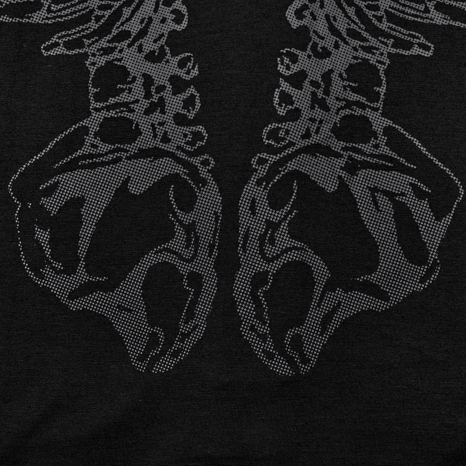 Camiseta Gótica de Esqueleto con Espalda de Anillas