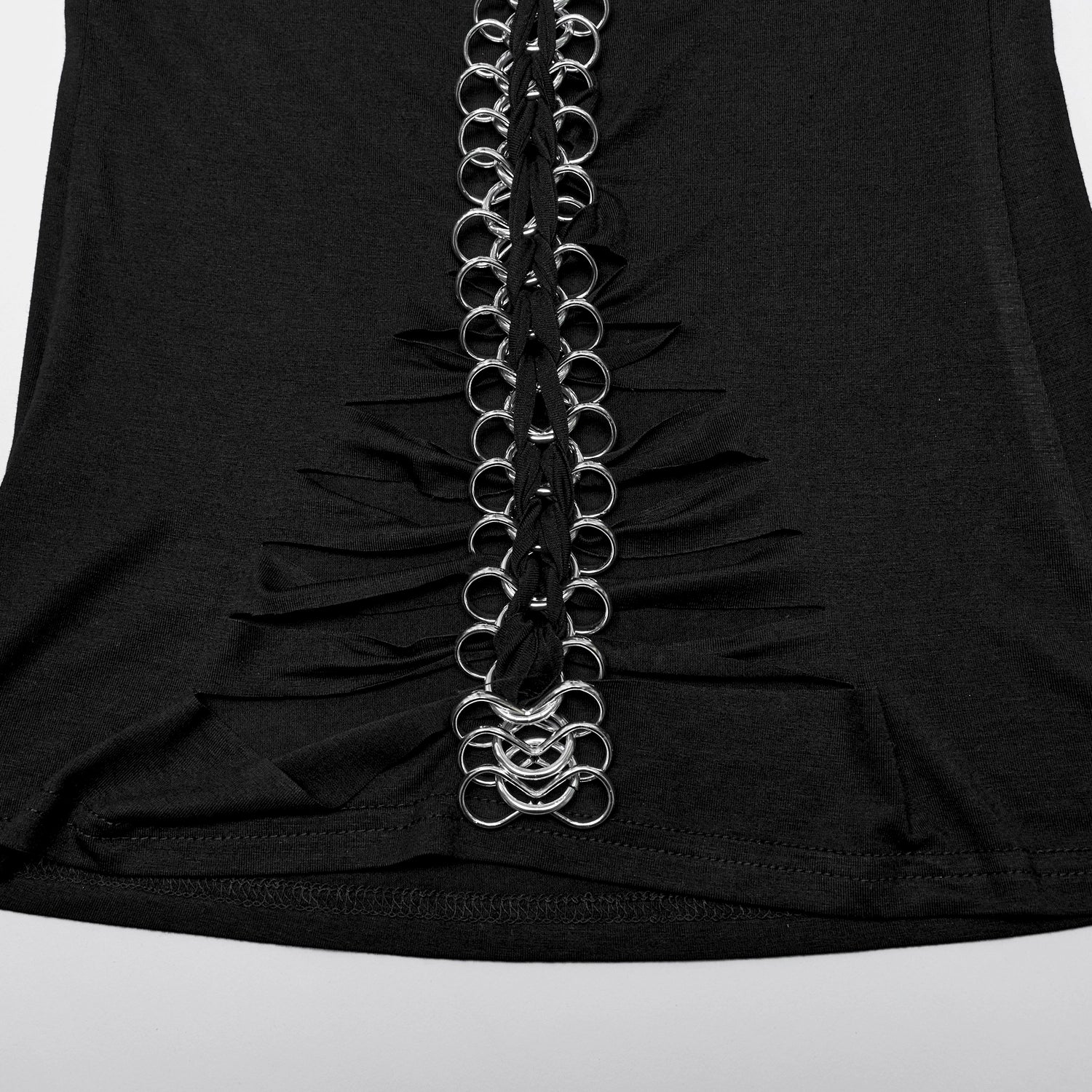 Camiseta Gótica de Esqueleto con Espalda de Anillas