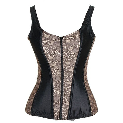Corset Negro / Marrón Brocado