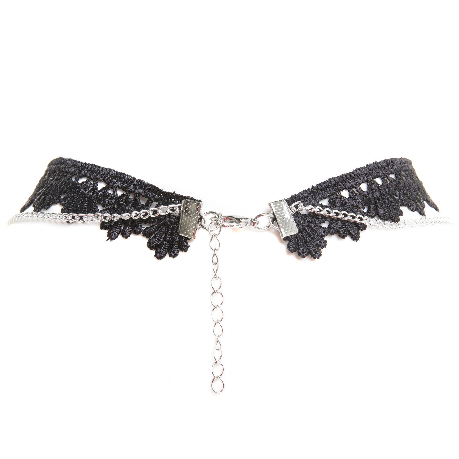 Choker Guipur y Cadena con Araña Calavera