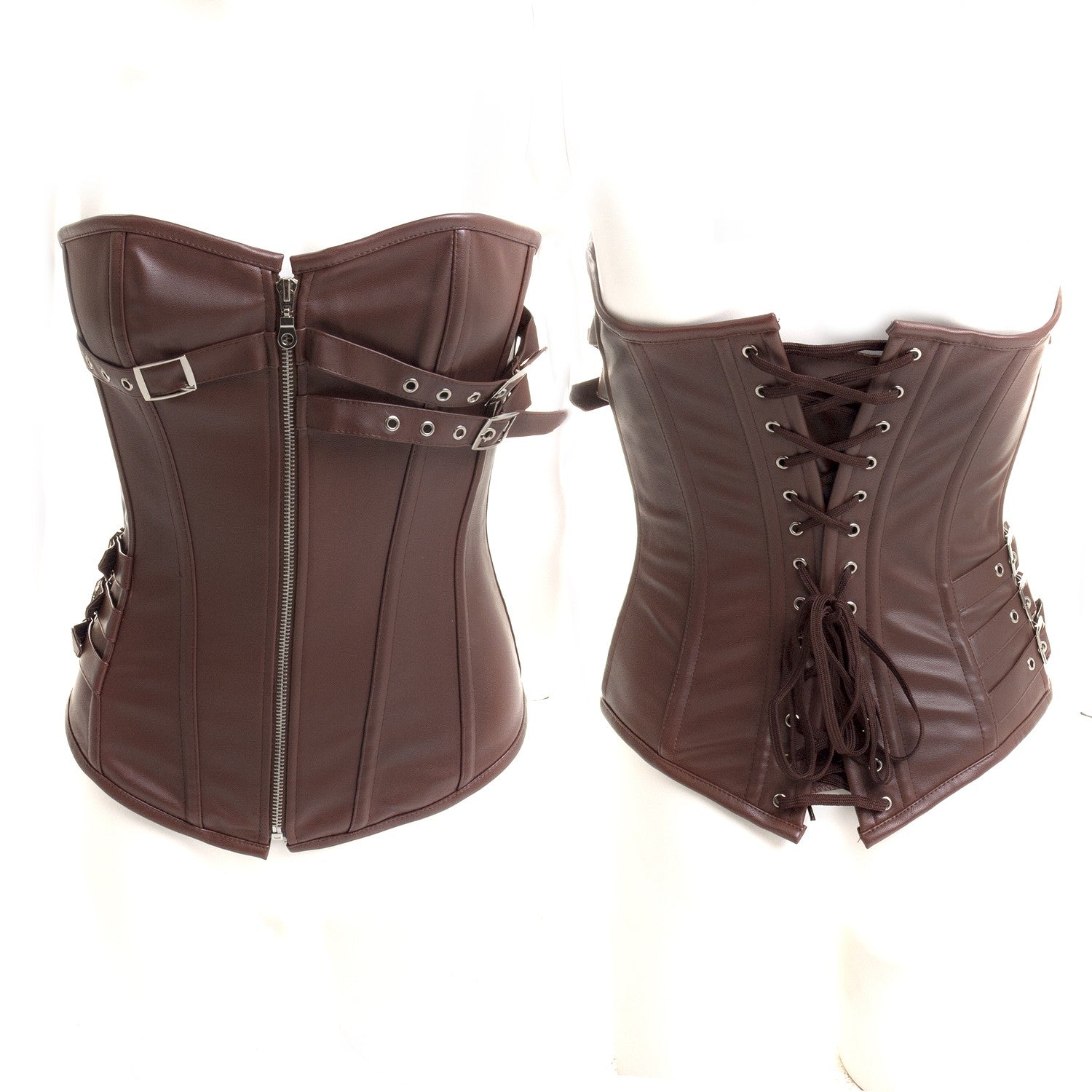 Corset Marrón con Cremallera