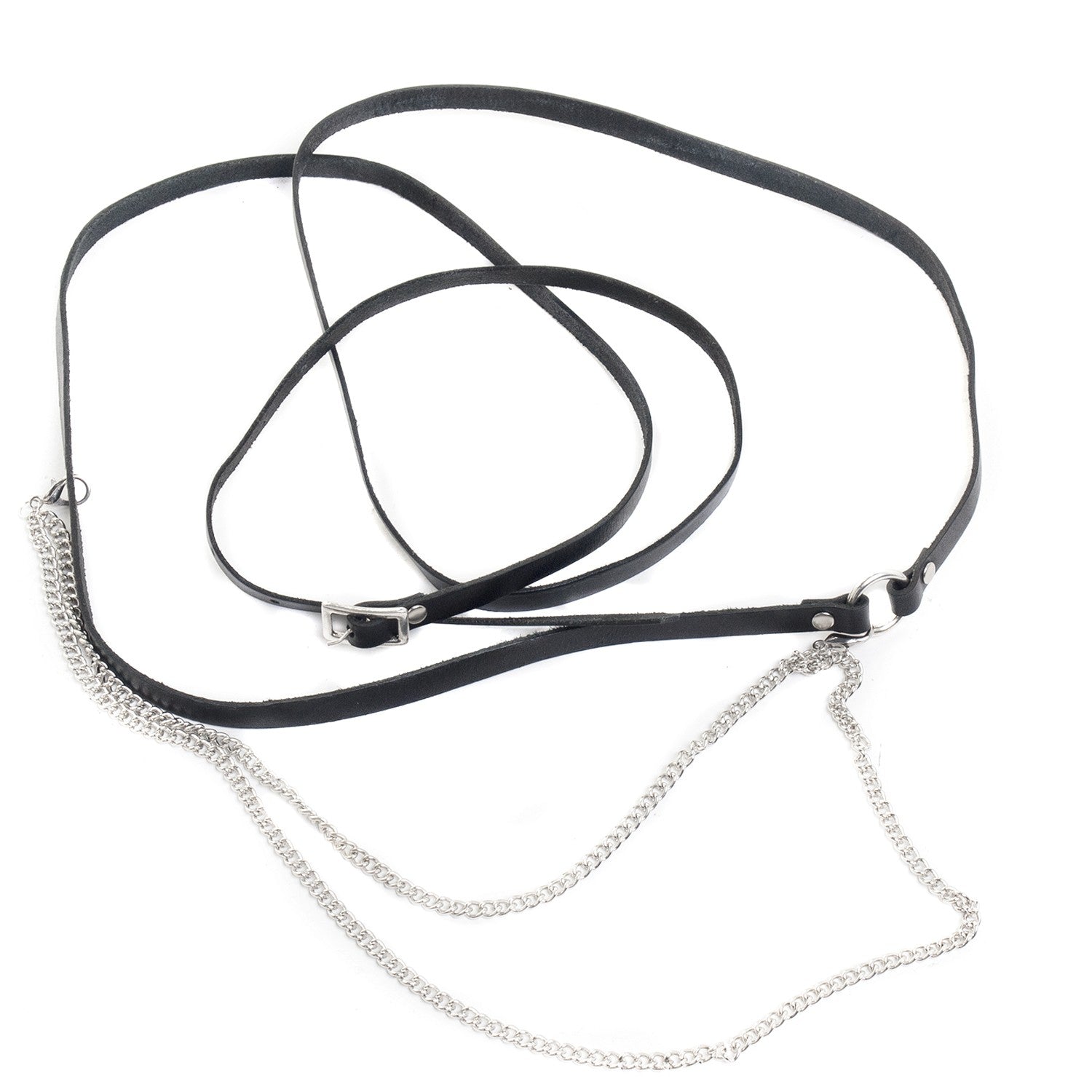 Cinturón de Cuero con Cadena Doble