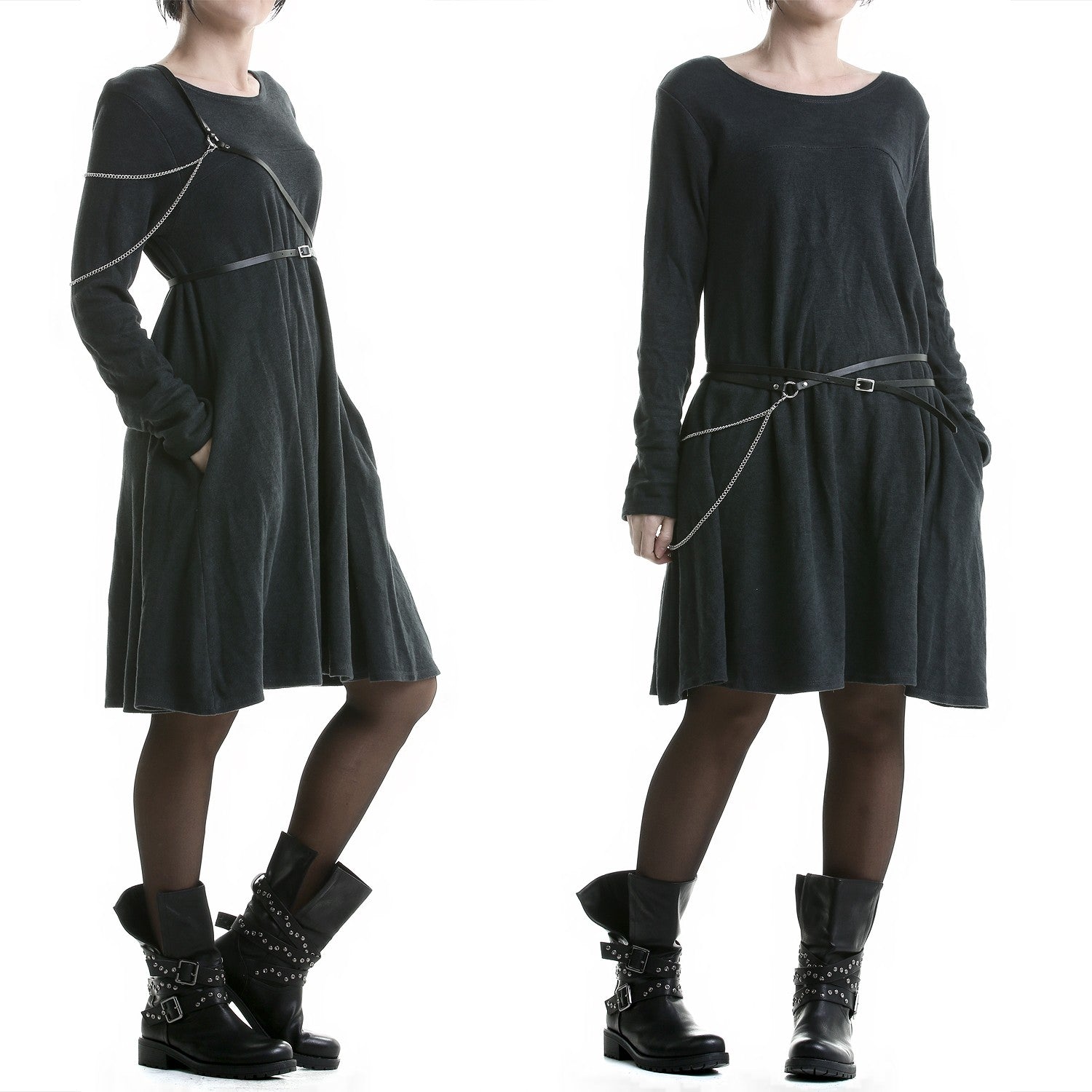 Cinturón de Cuero con Cadena Doble