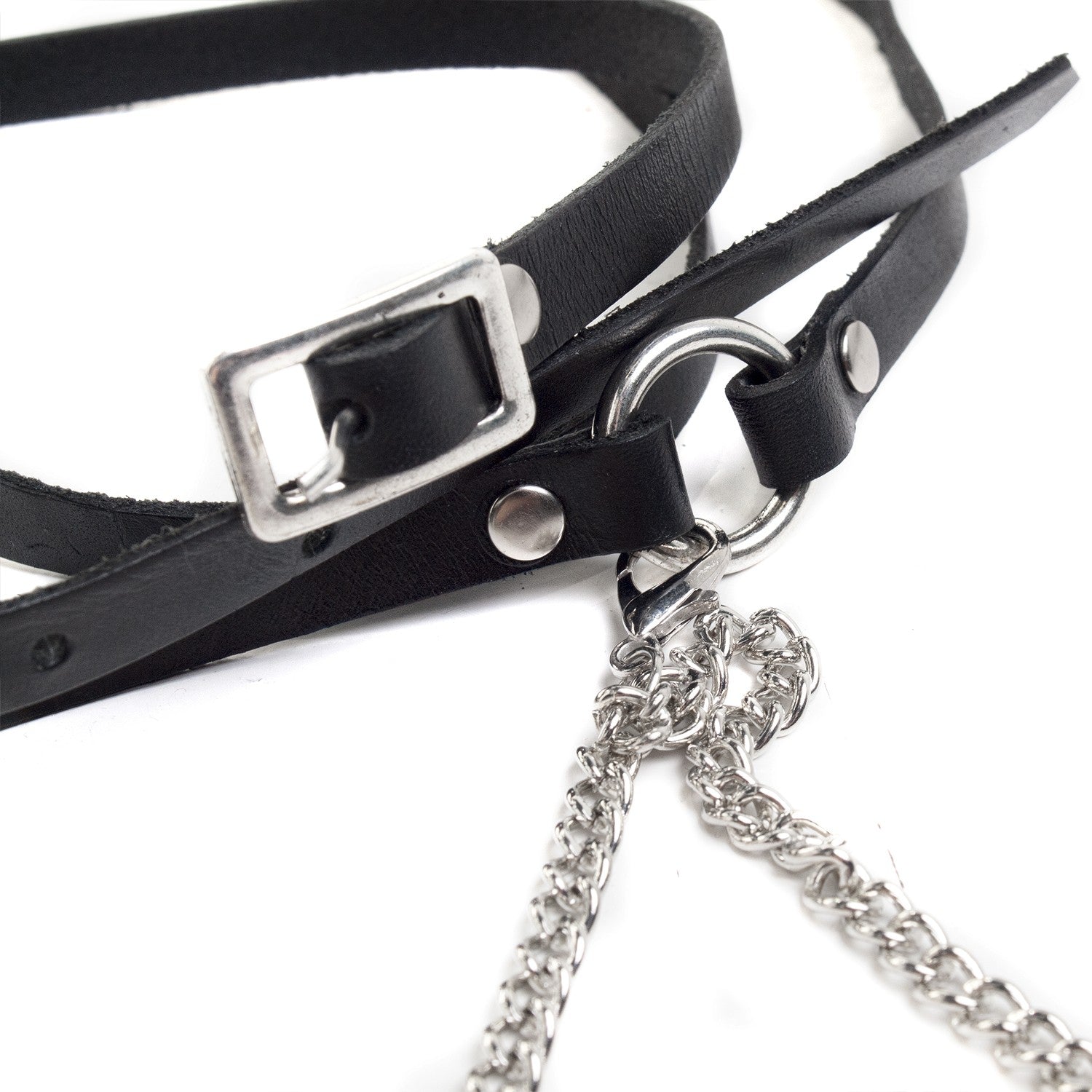 Cinturón de Cuero con Cadena Doble