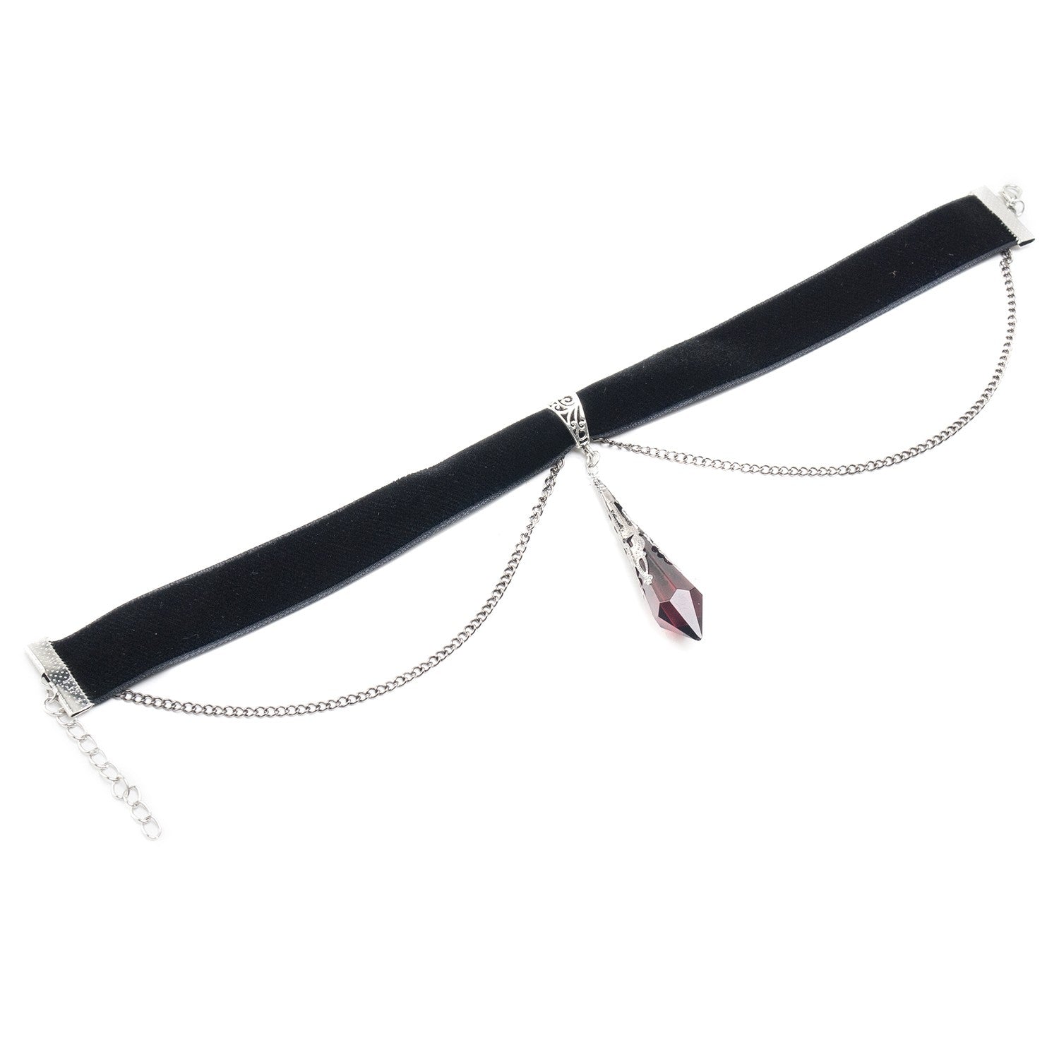 Collar con Colgante en Forma de Péndulo Rojo