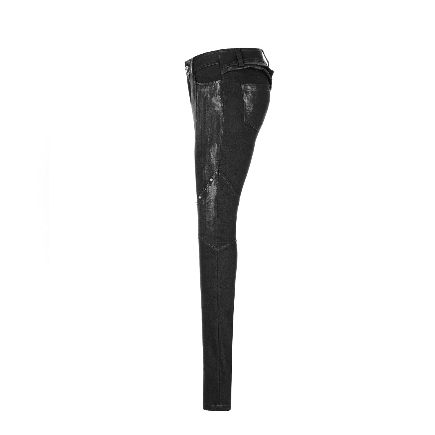Pantalones Efecto Desgastado con Tachuelas