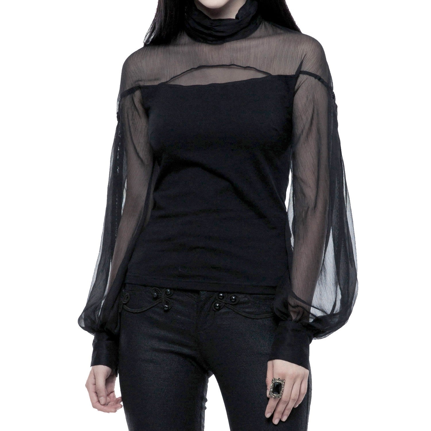 Camiseta Mangas Abombadas Transparentes