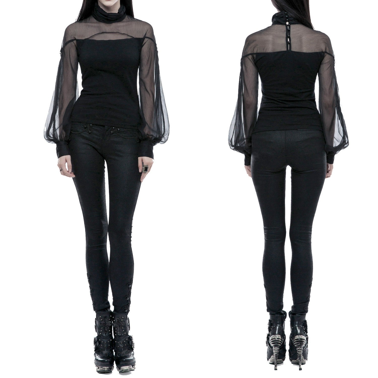 Camiseta Mangas Abombadas Transparentes