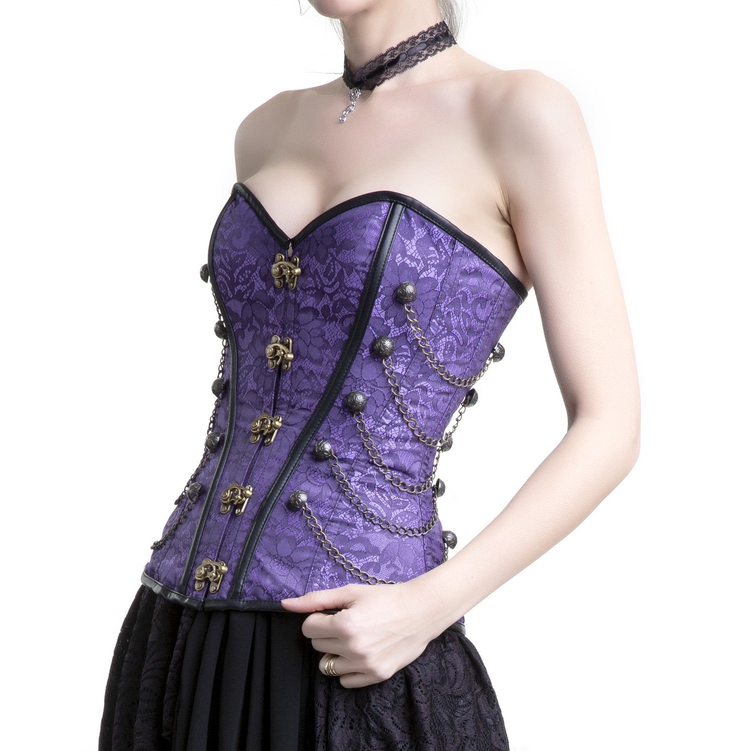 CORSET LILA CON CADENAS