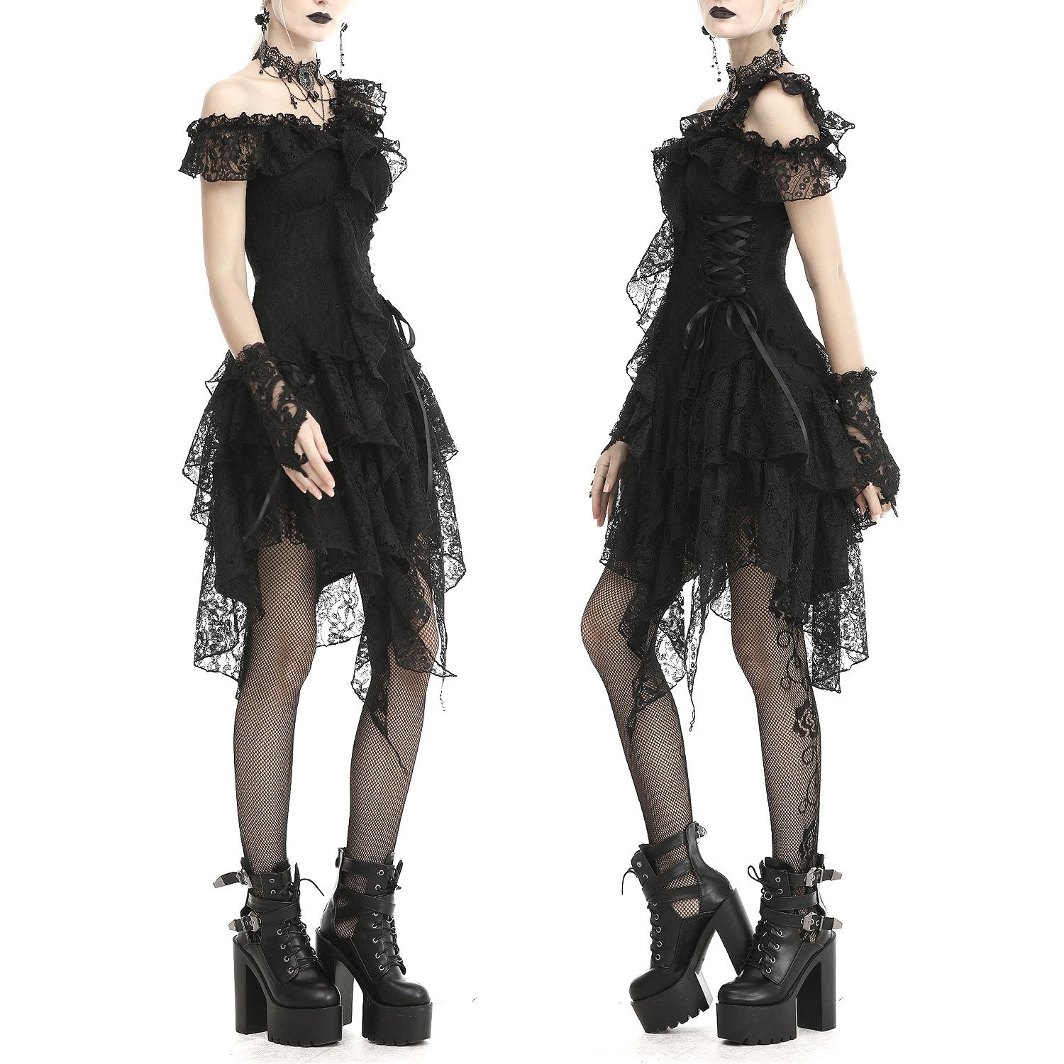 VESTIDO DE ENCAJE CORTO