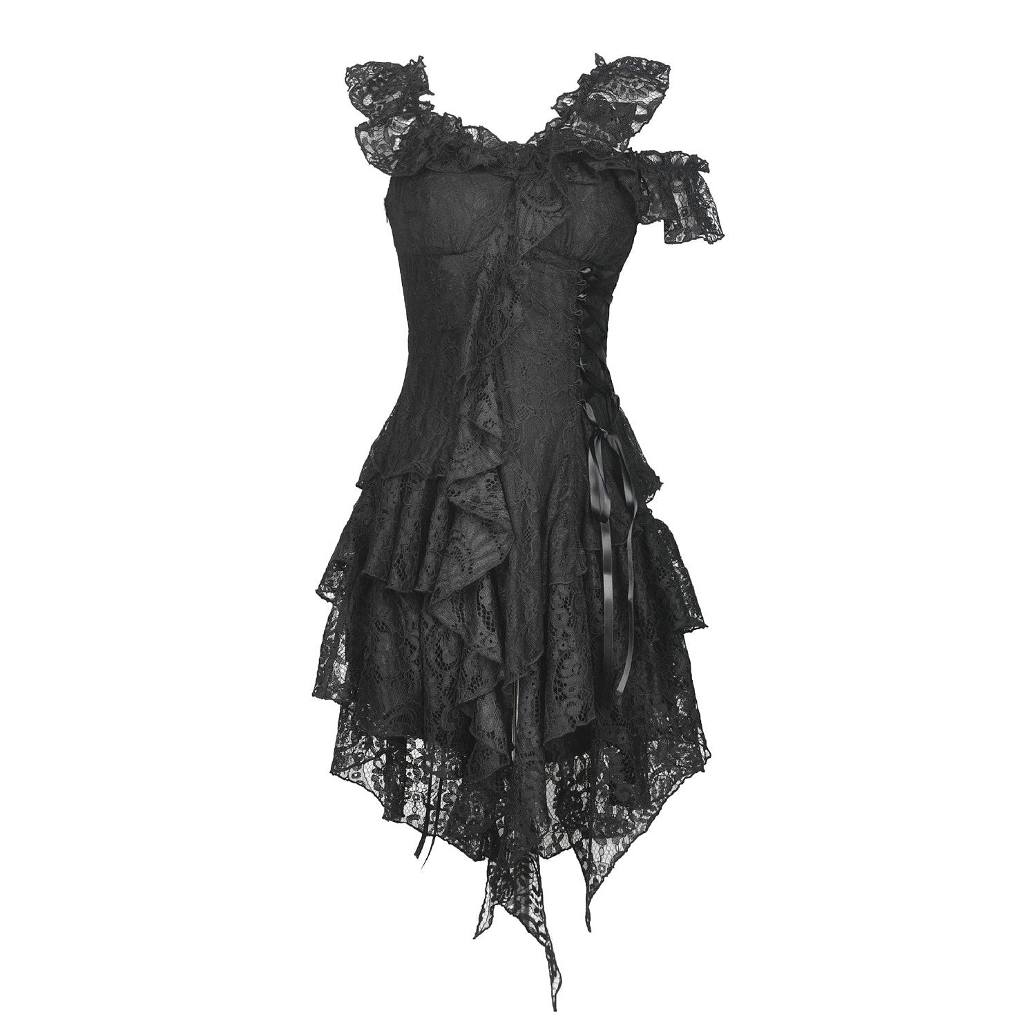 VESTIDO DE ENCAJE CORTO