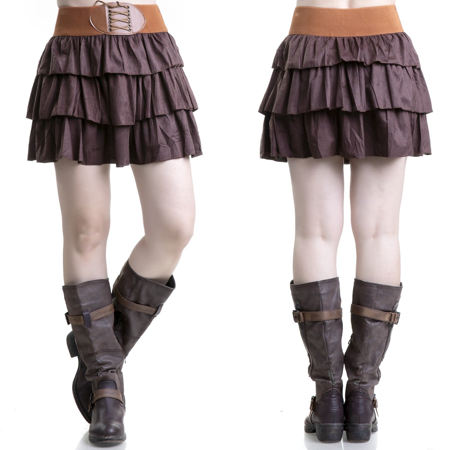 MINI FALDA MARRON