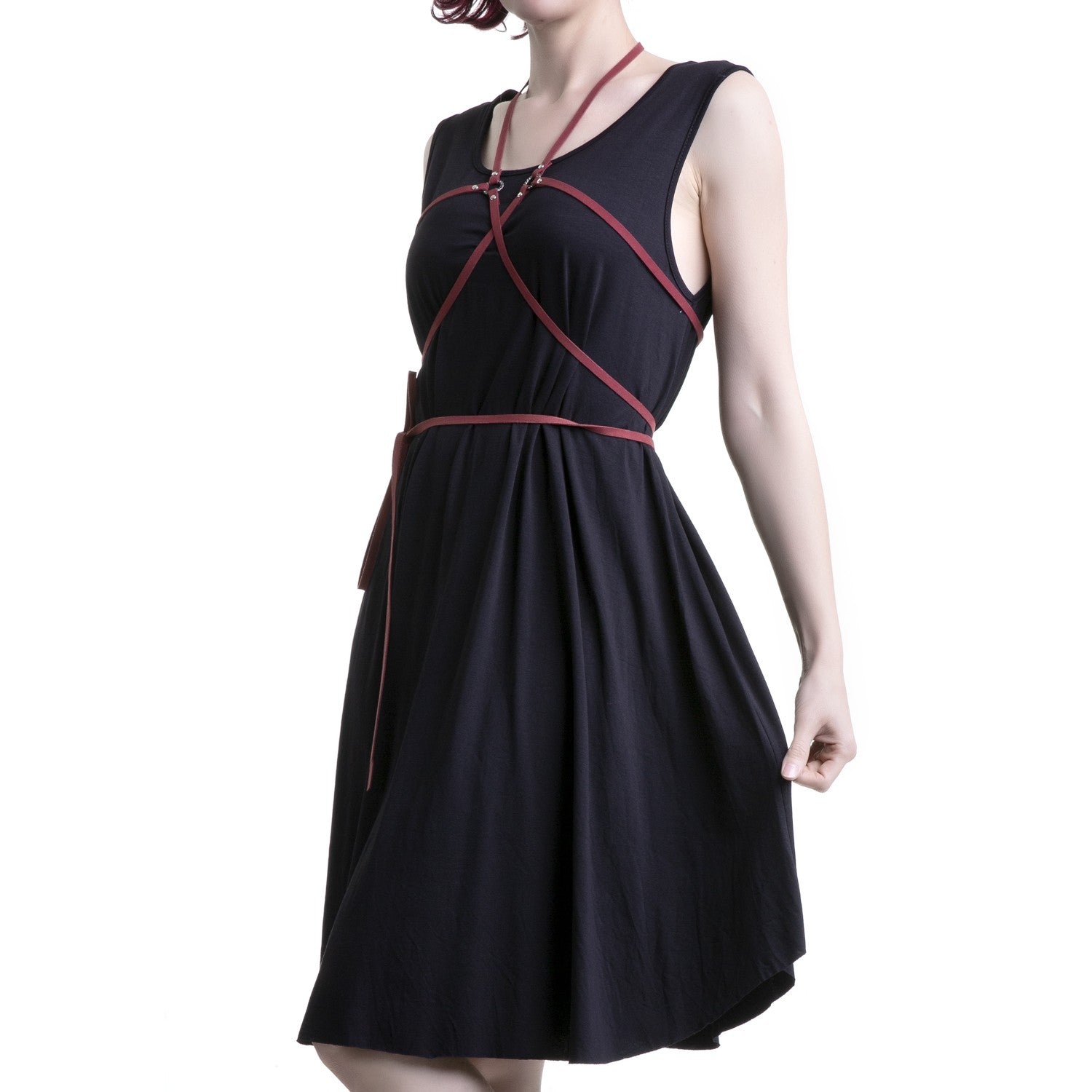 vestido ancho con tiras