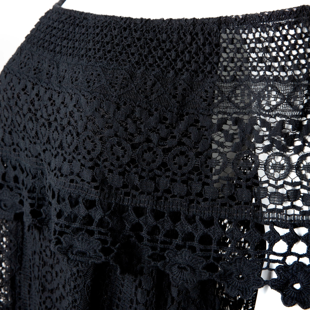 Blusa Crochet Bardot con Hombros Descubiertos