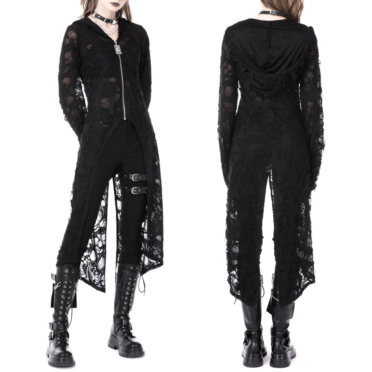 Chaqueta Larga con Capucha