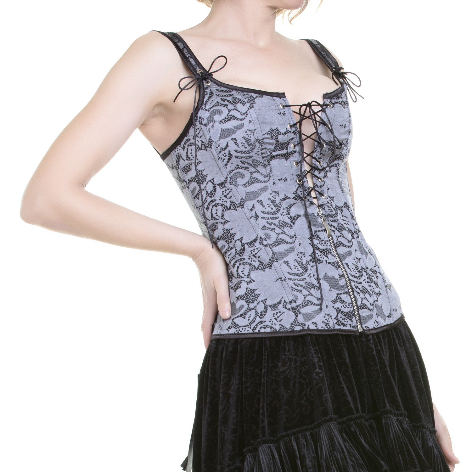 corset gris con tirantes