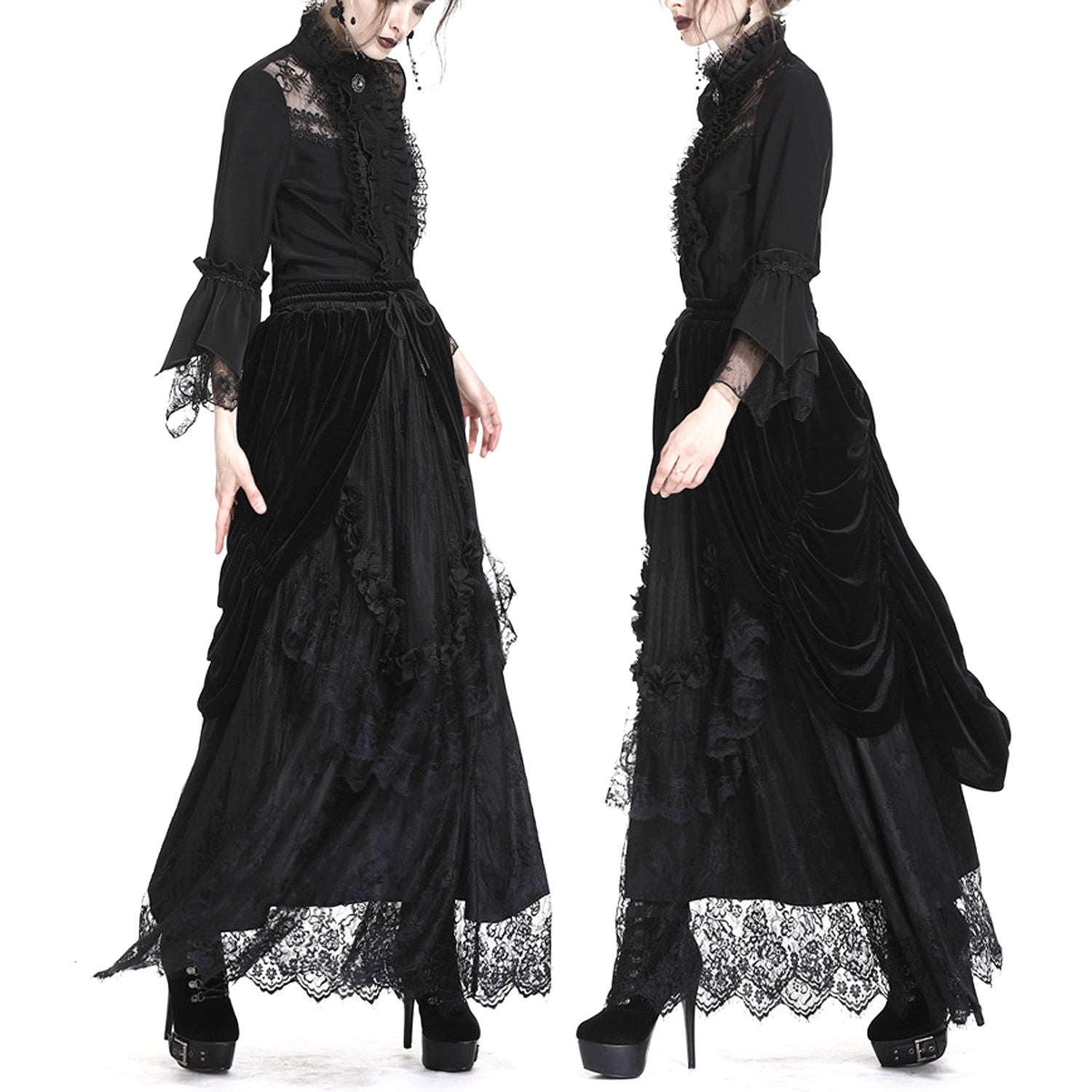 Black Skirt with Velvet