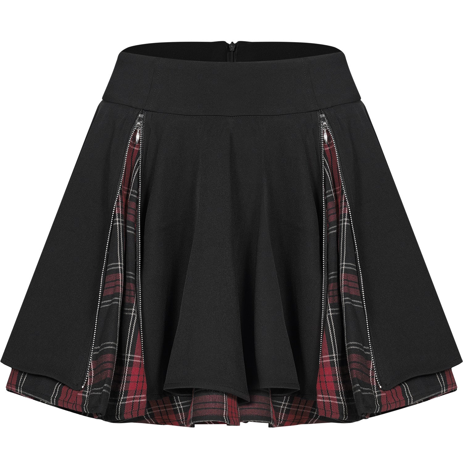 Tartan Skirt with Zippers