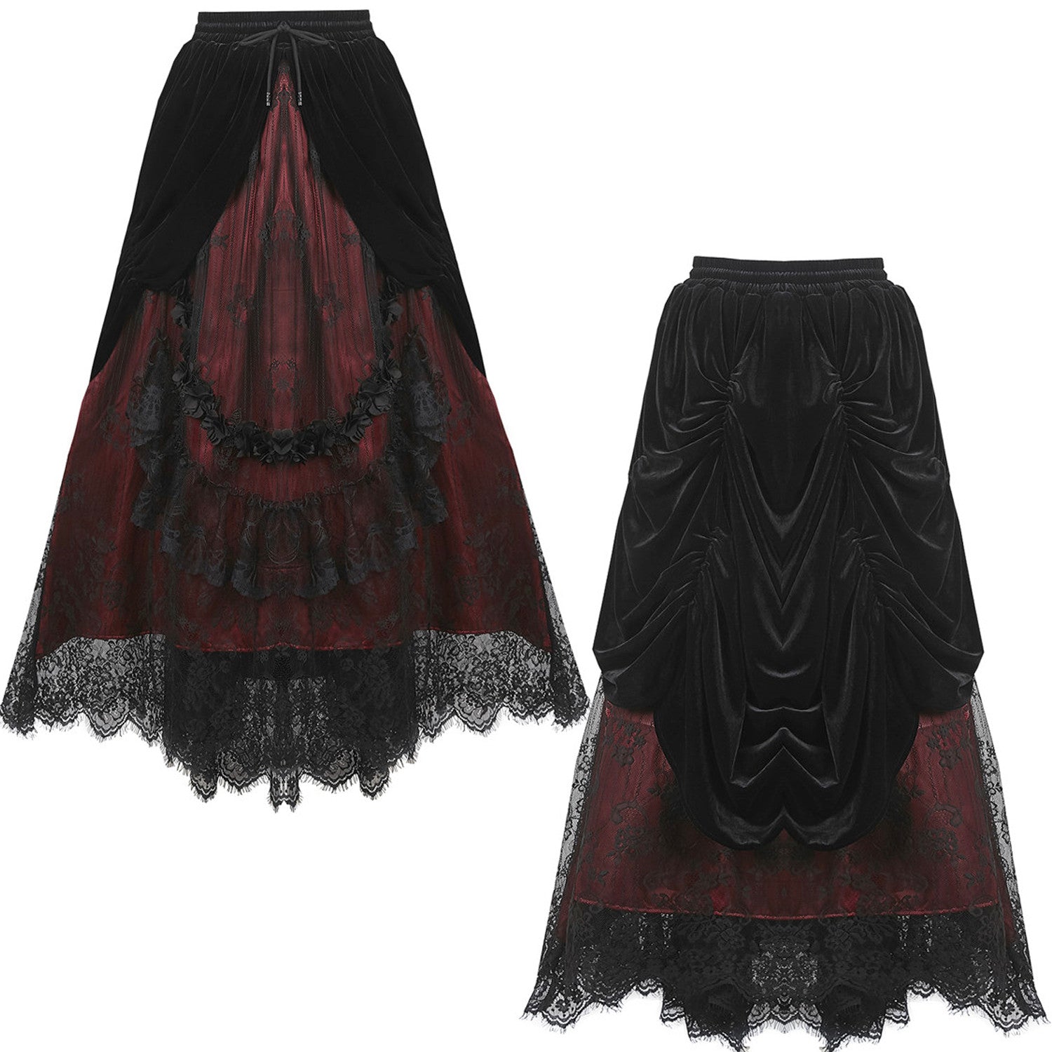 Red Skirt with Velvet