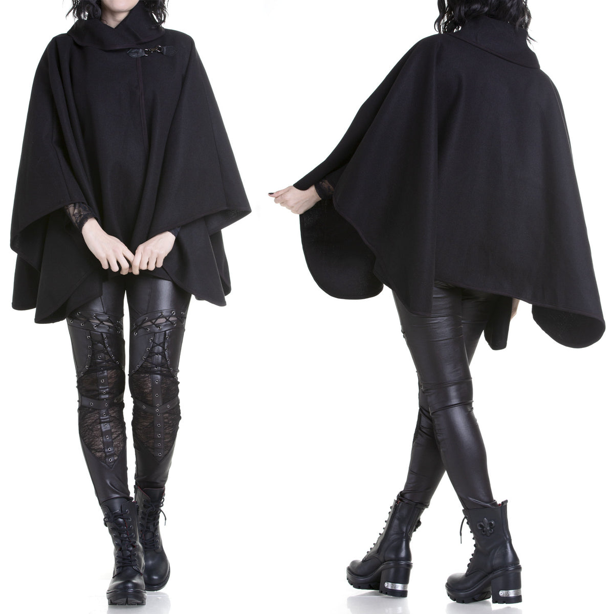 Sort Poncho