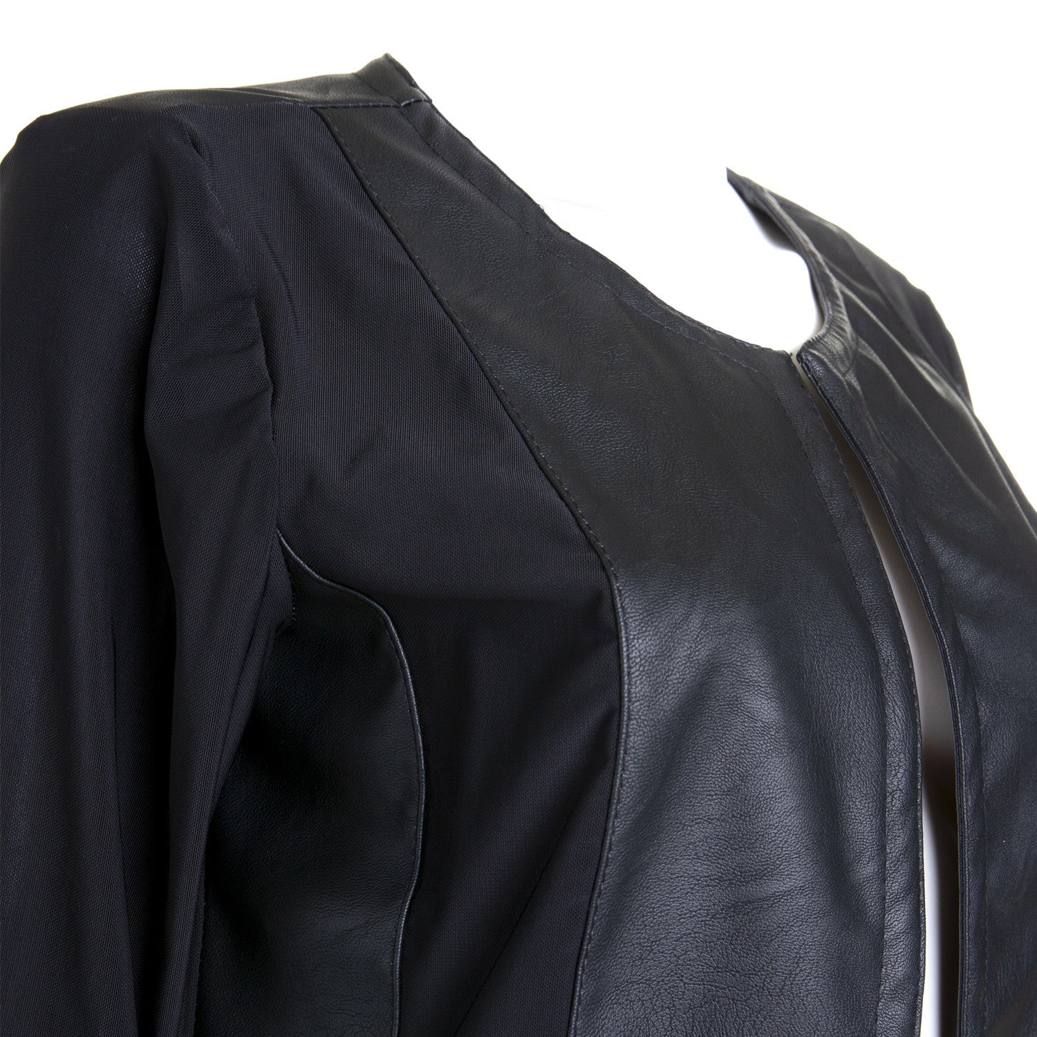 Chaqueta Abierta con Polipiel
