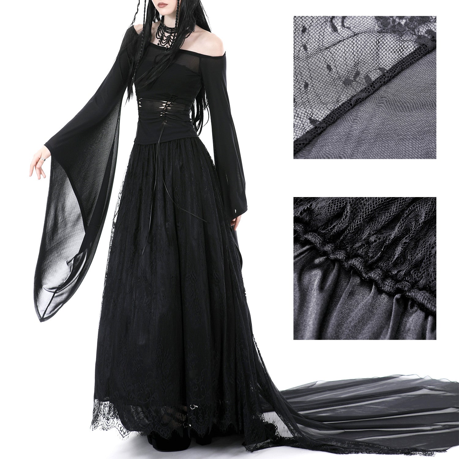 Long Skirt with Lace