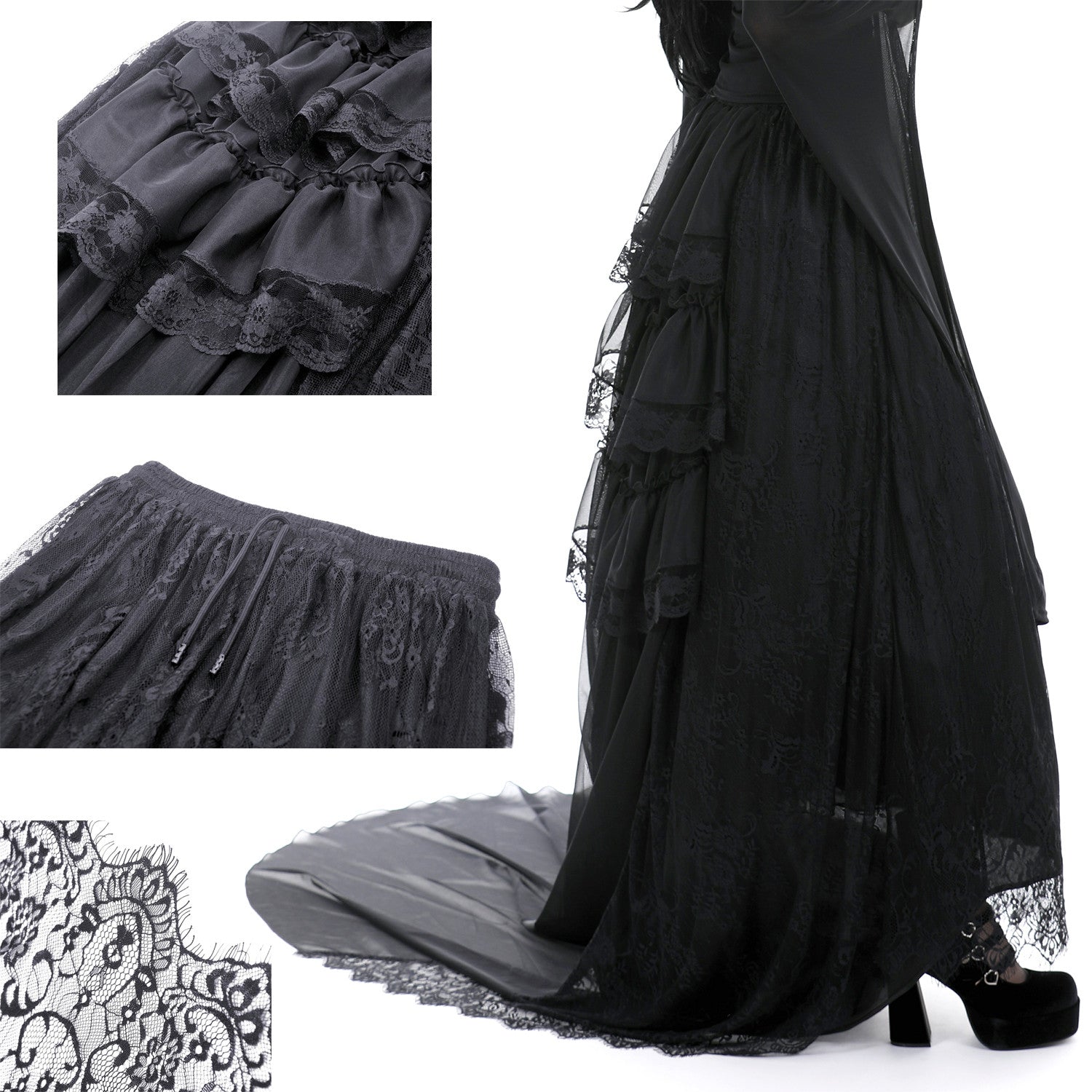 Long Skirt with Lace