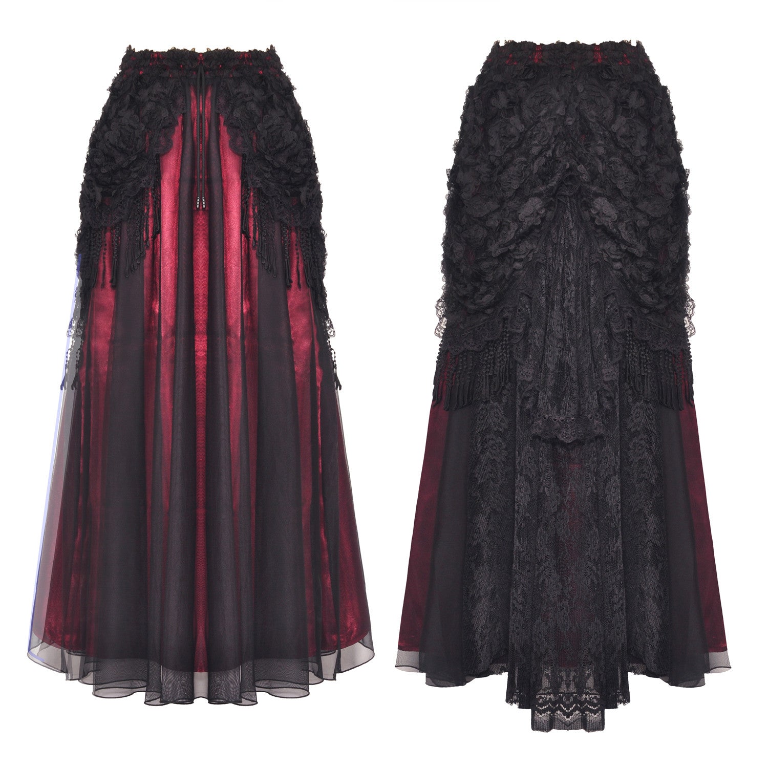 Red Skirt with Lace