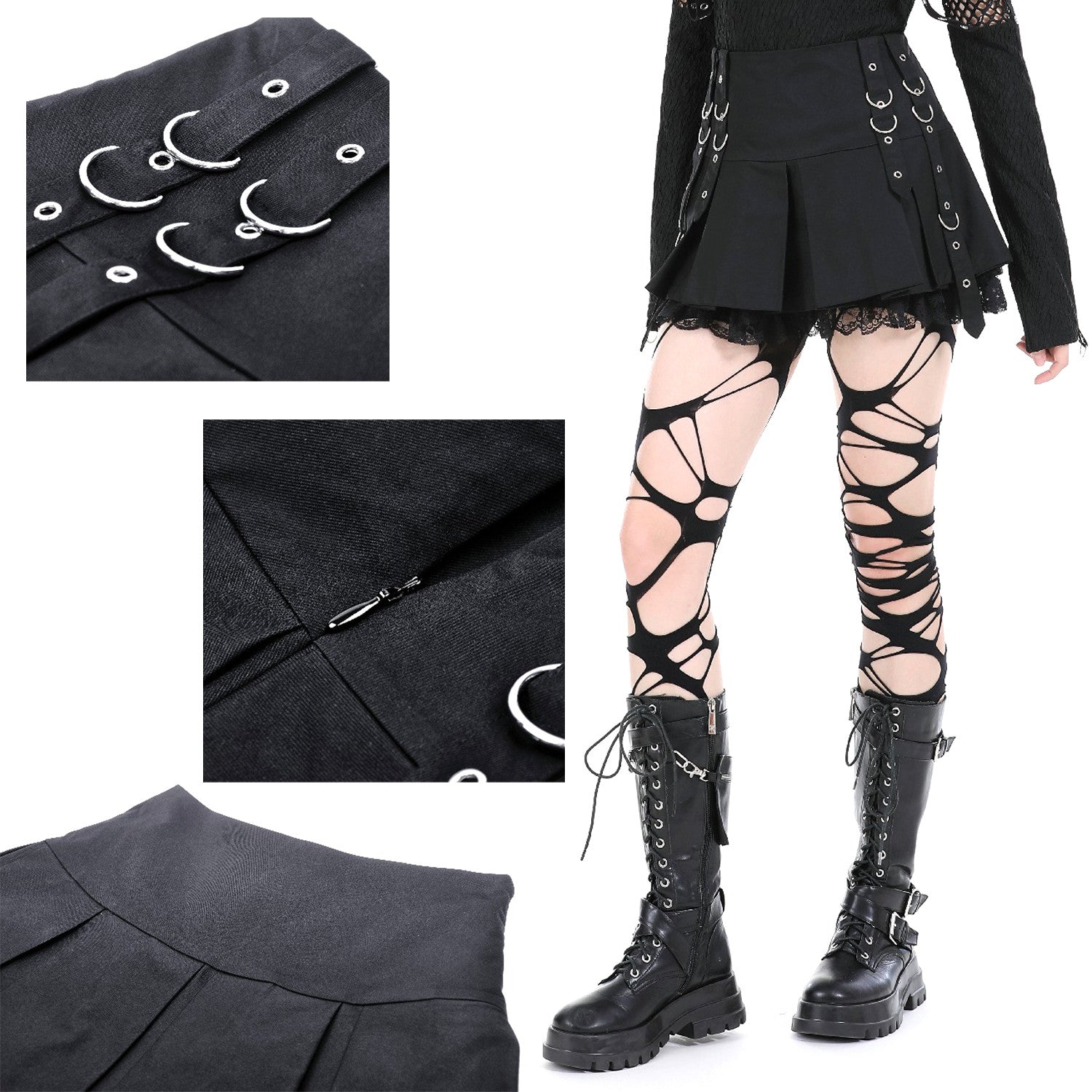Pleated Skirt with Lace