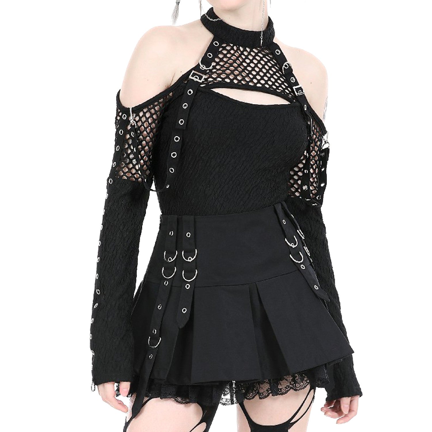 Pleated Skirt with Lace