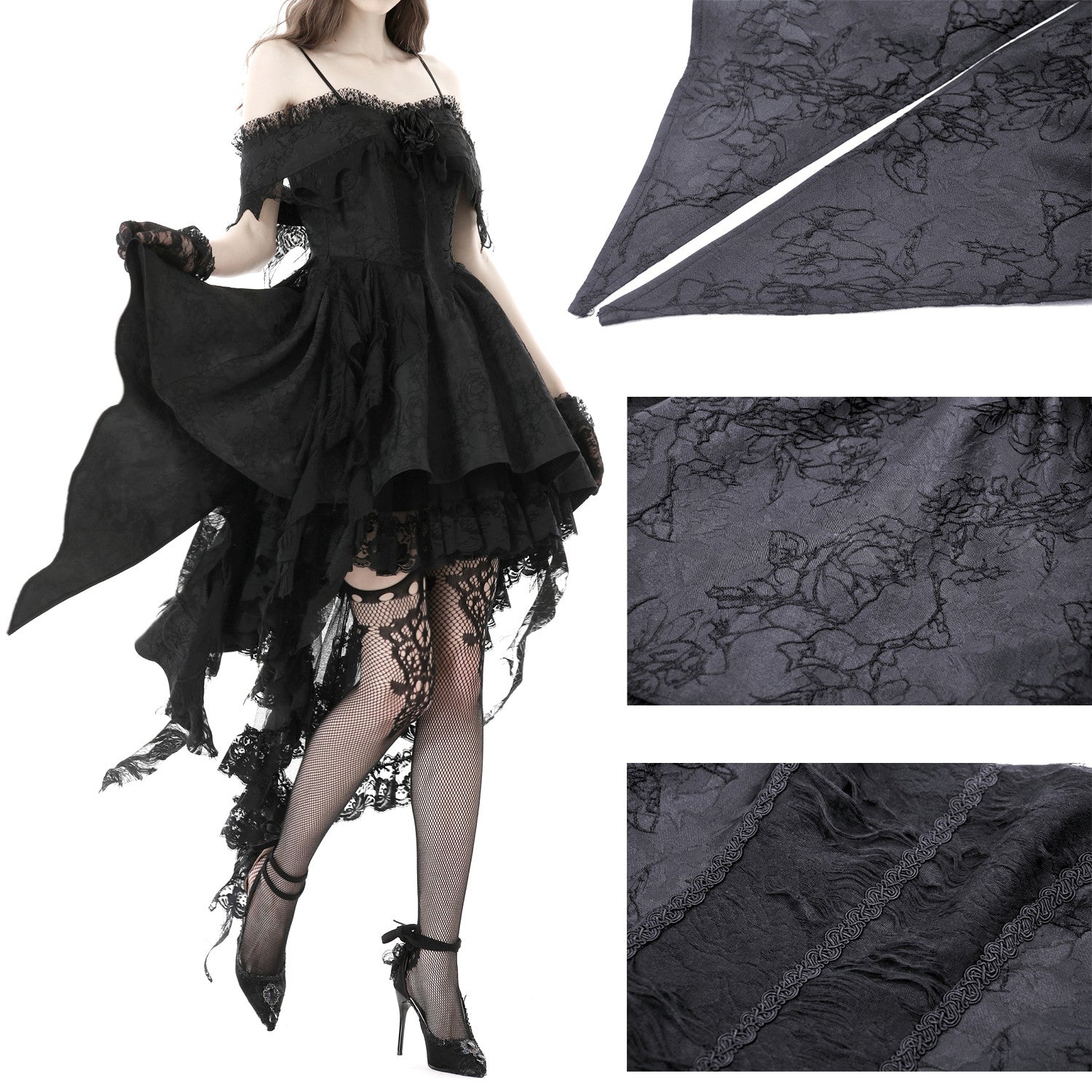 Vestido Negro con Encaje