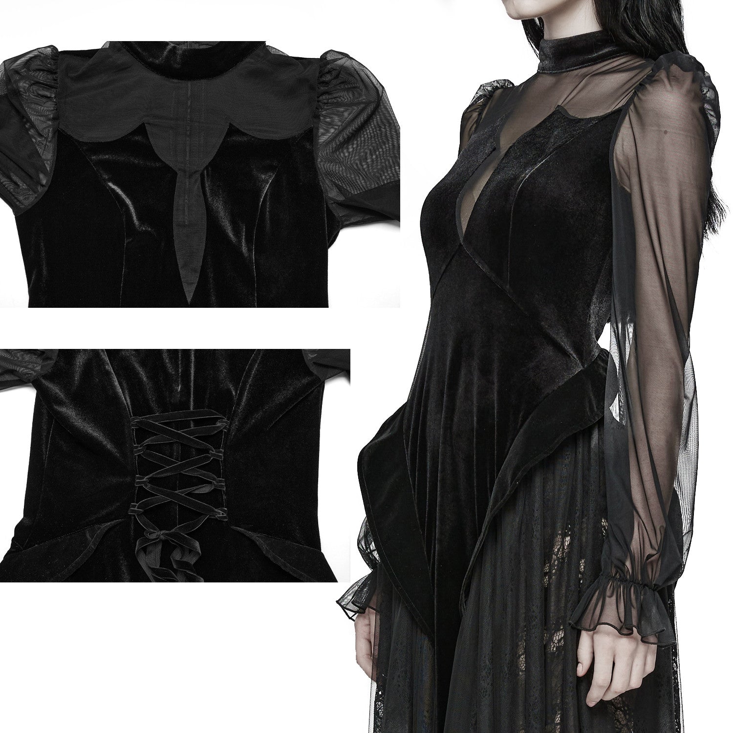 Dress with Tulle and Velvet