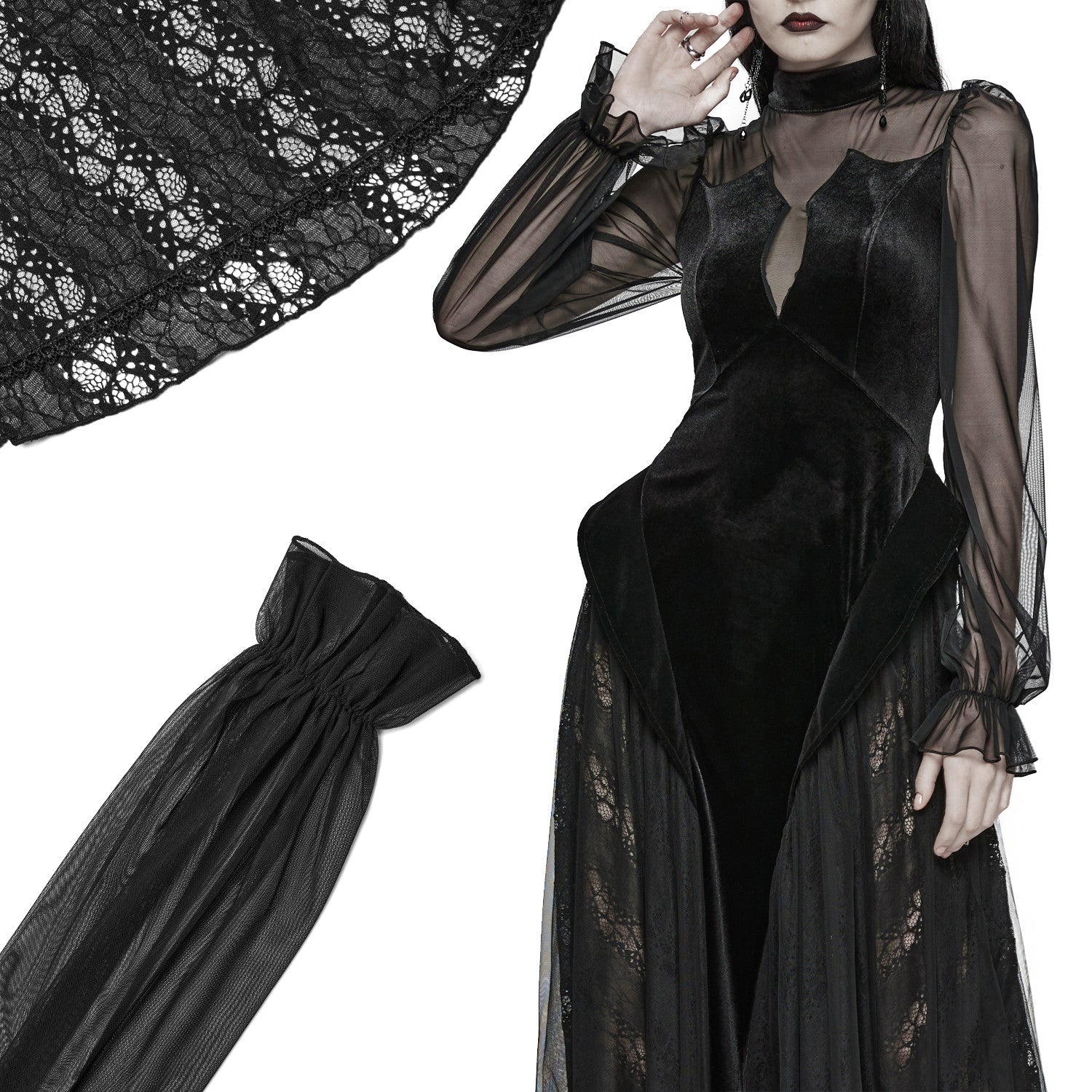 Dress with Tulle and Velvet