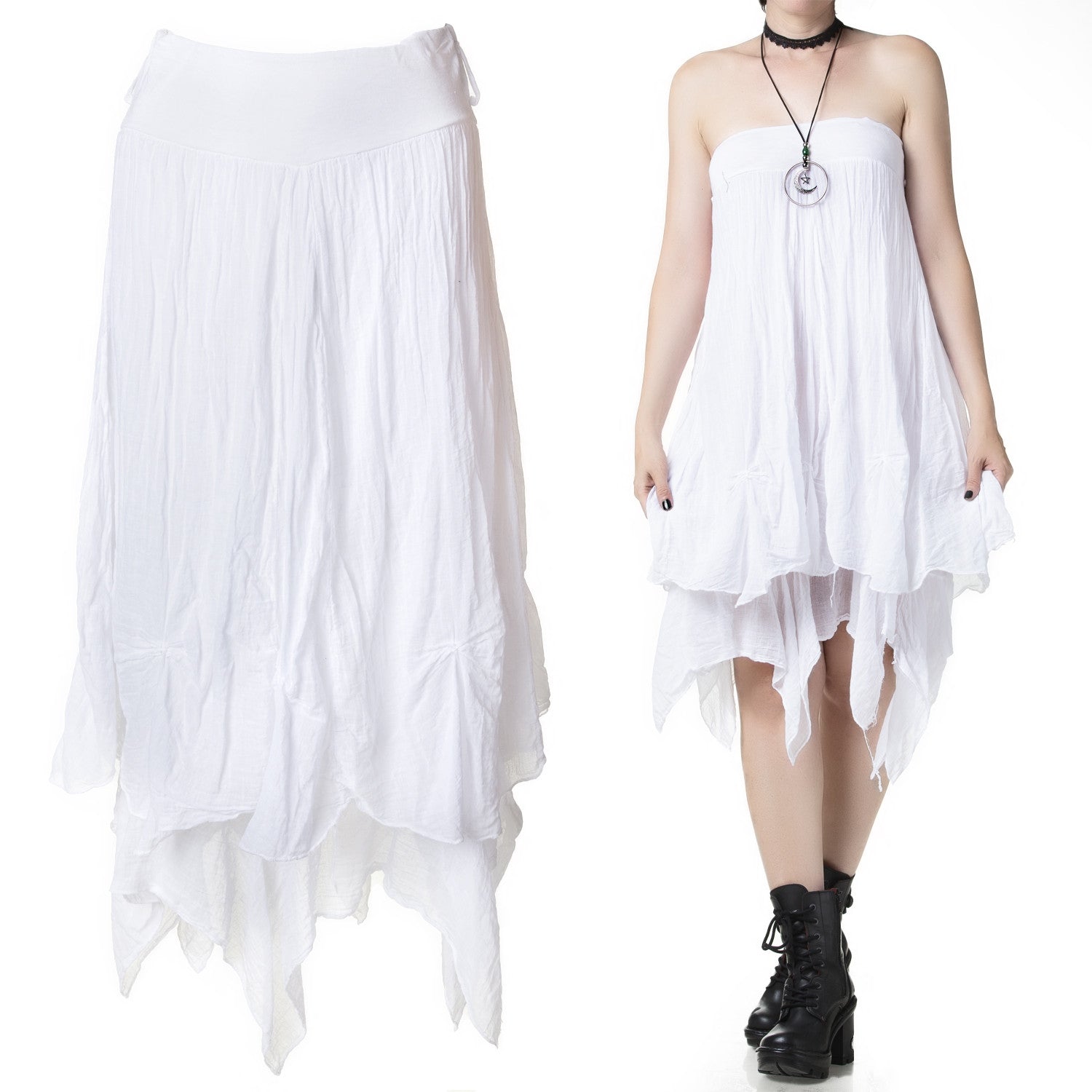 White Skirt with Spikes