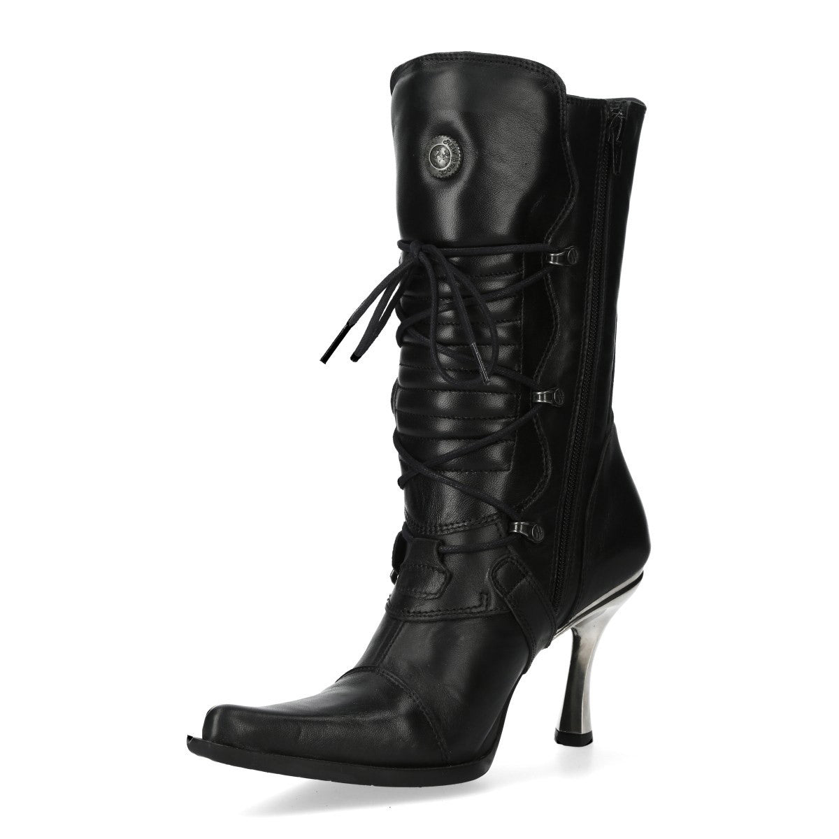 Botas New Rock Negras con Tacón Metálico