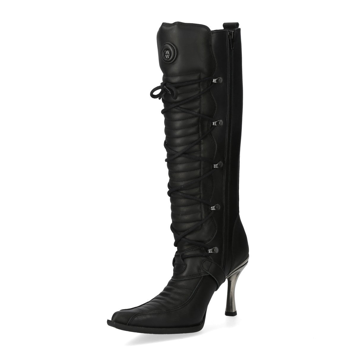 Botas New Rock Negras con Tacón Metálico