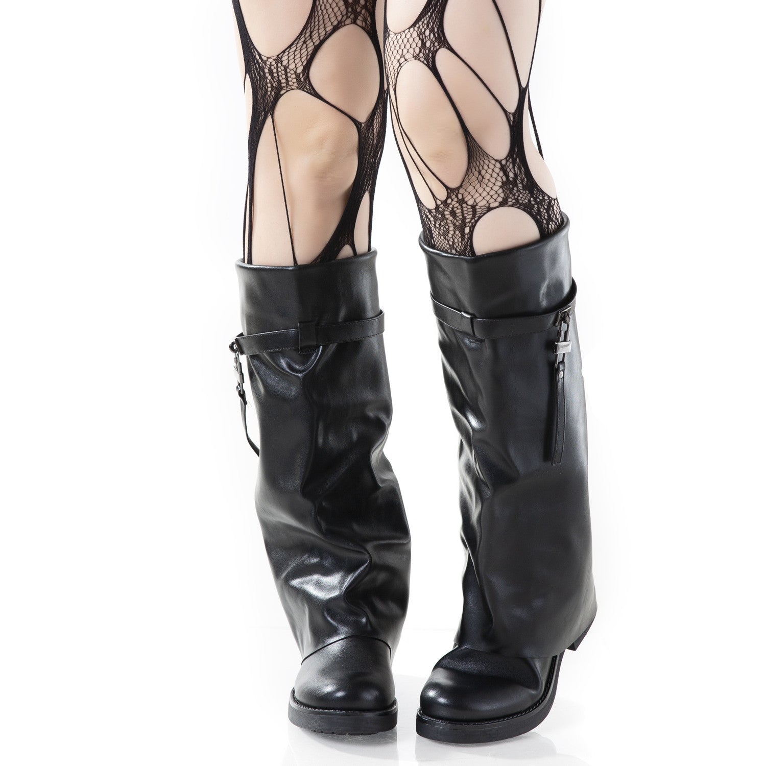 High Leatherette Boots