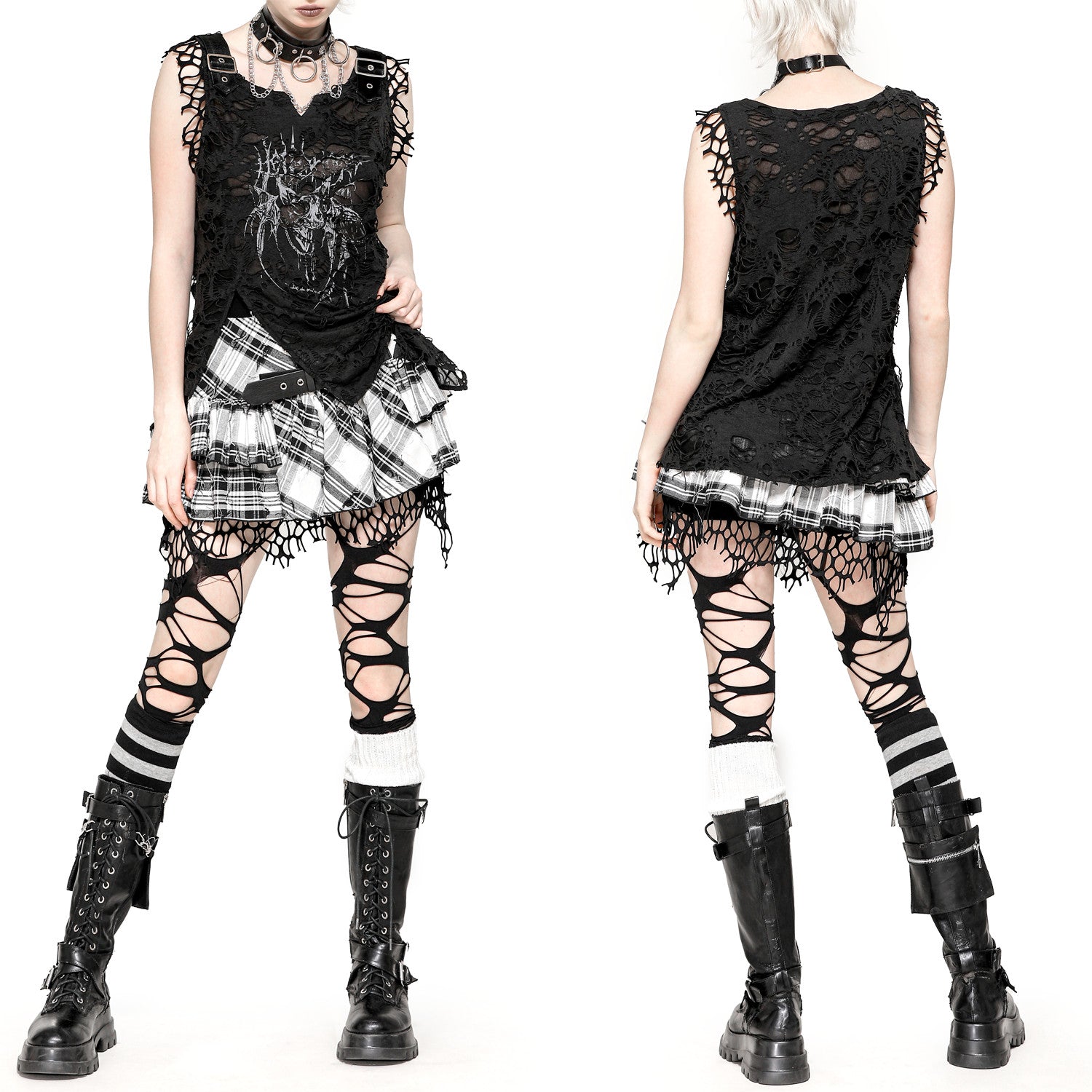 Ripped “Black Chaos” T-shirt