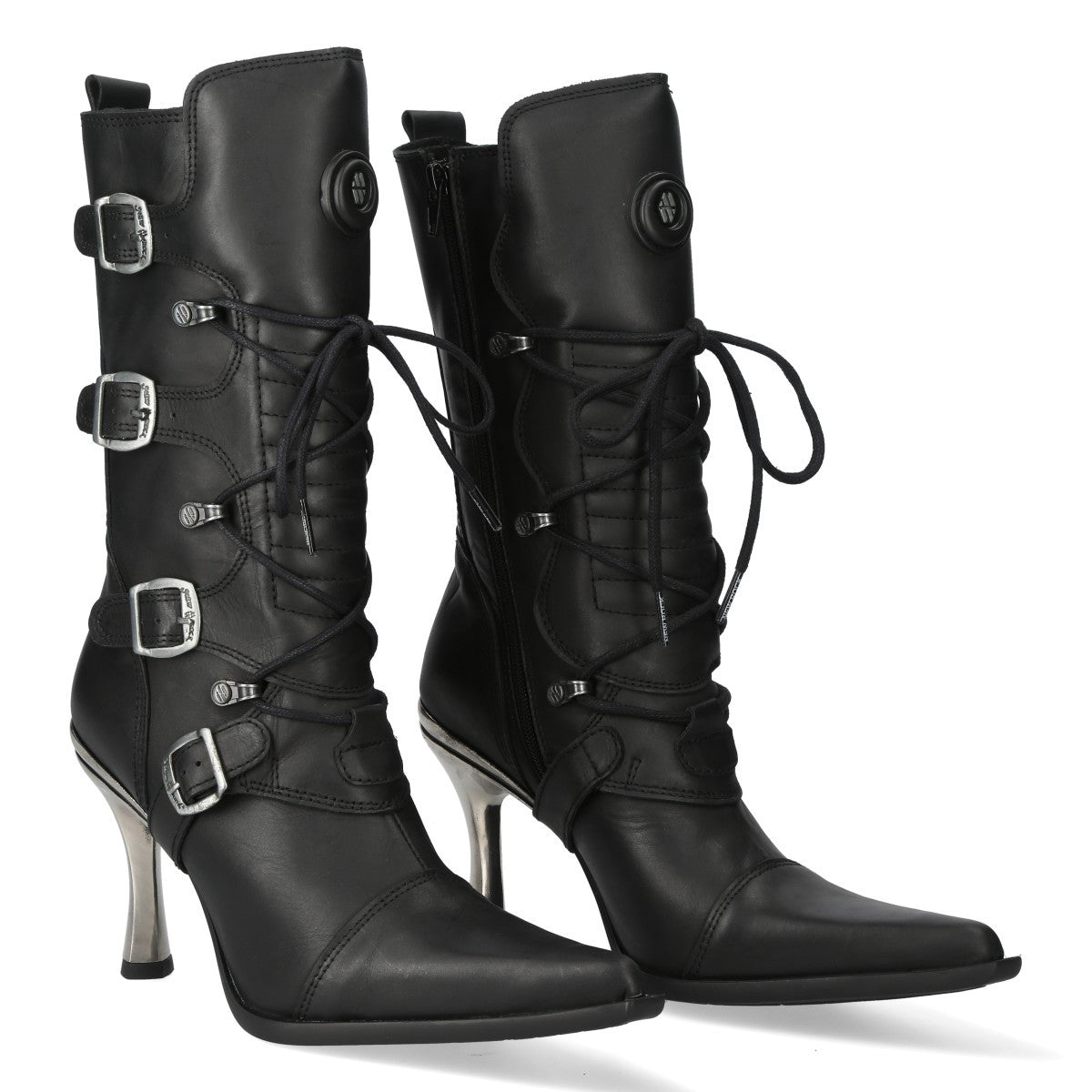 Botas New Rock Negras con Cordones
