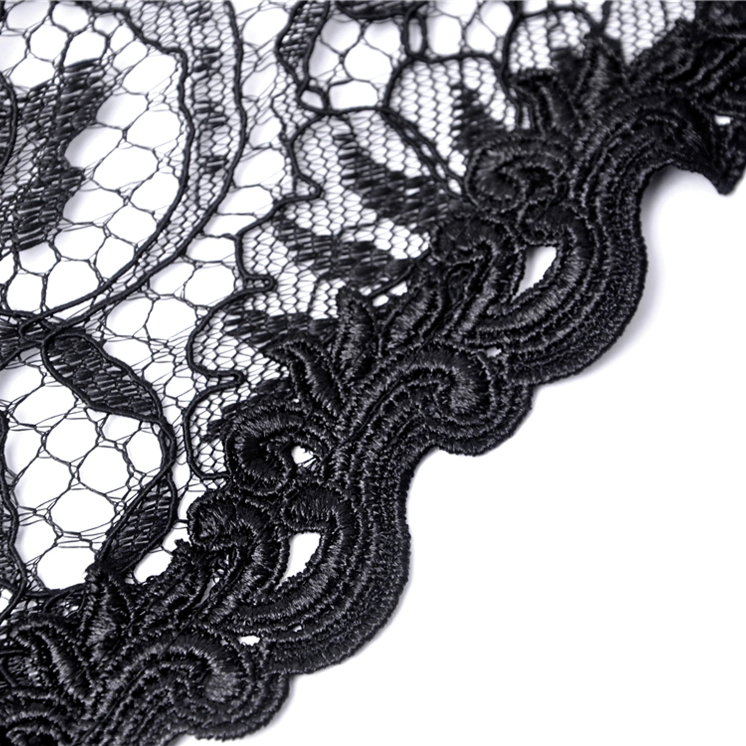 Bolero de Encaje con Mangas Murciélago y Tiras