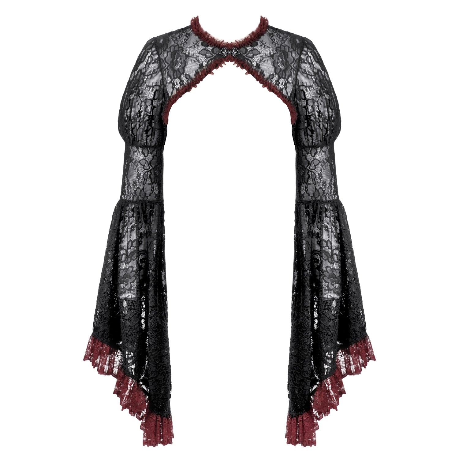 Bolero Renda Preto Manga Comprida Sino | Gótico Dark