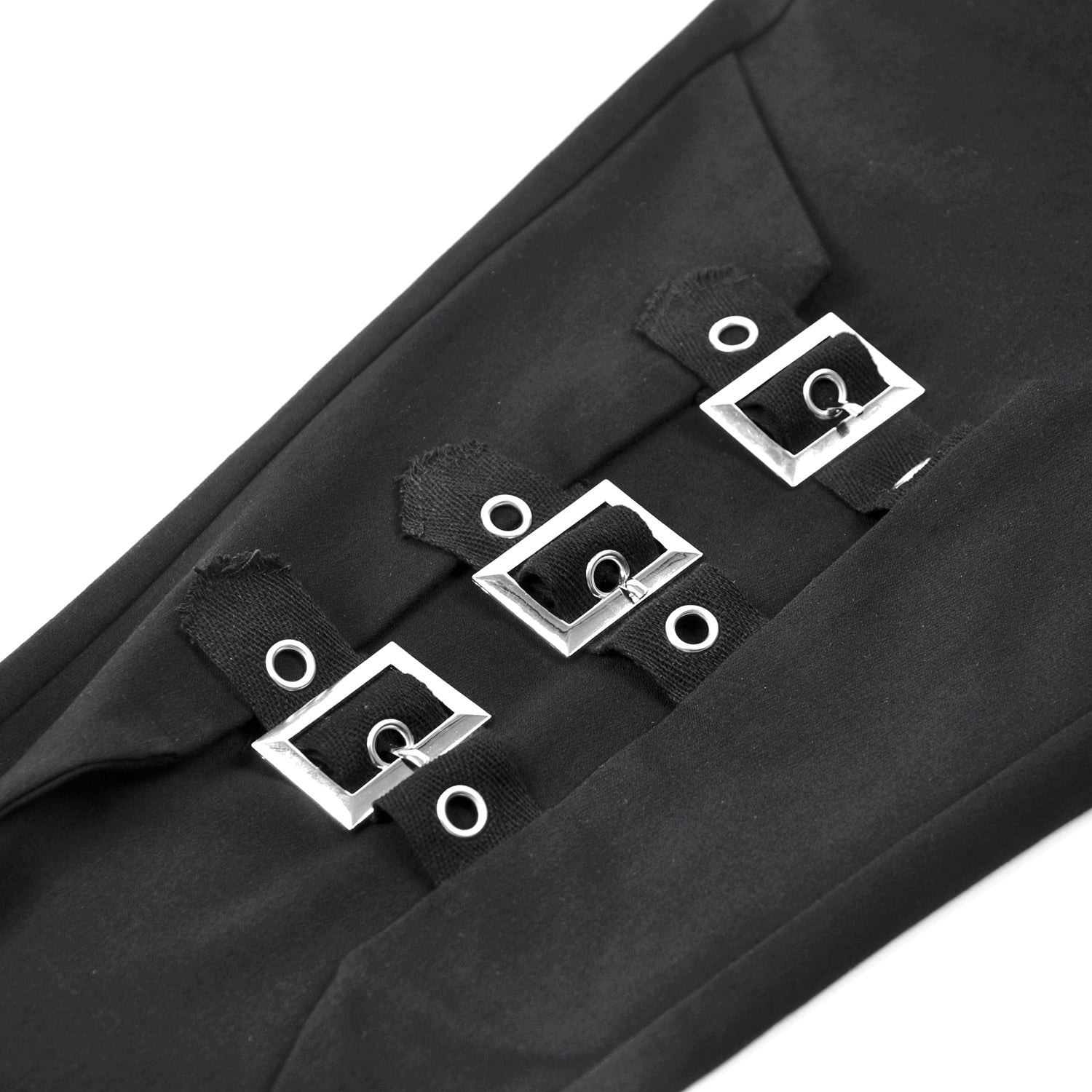 Pantalones Góticos Pitillo con Hebillas y Acordonado