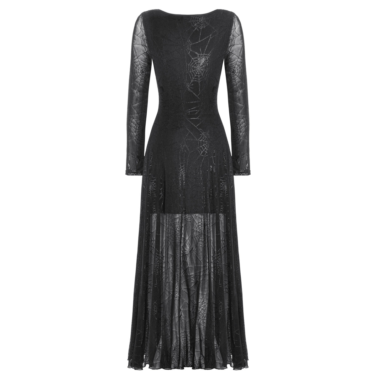 Vestido Gótico Largo Telaraña con Hebillas y Corsé