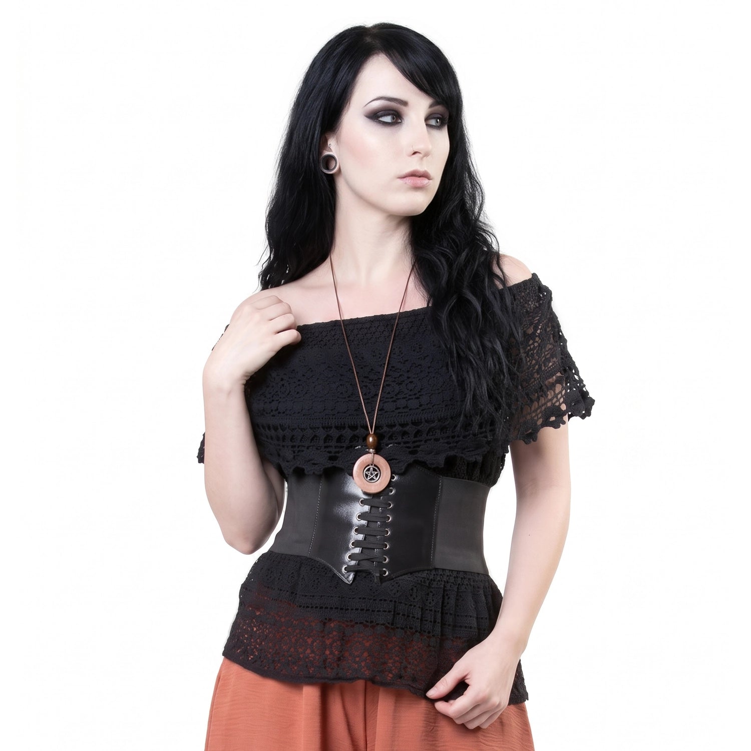 Blusa Crochet Bardot con Hombros Descubiertos