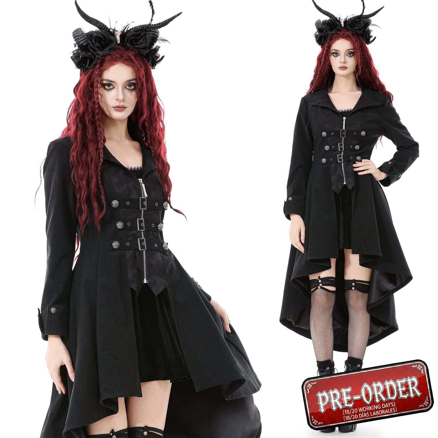 Chaqueta con Hebillas y Lazada Trasera