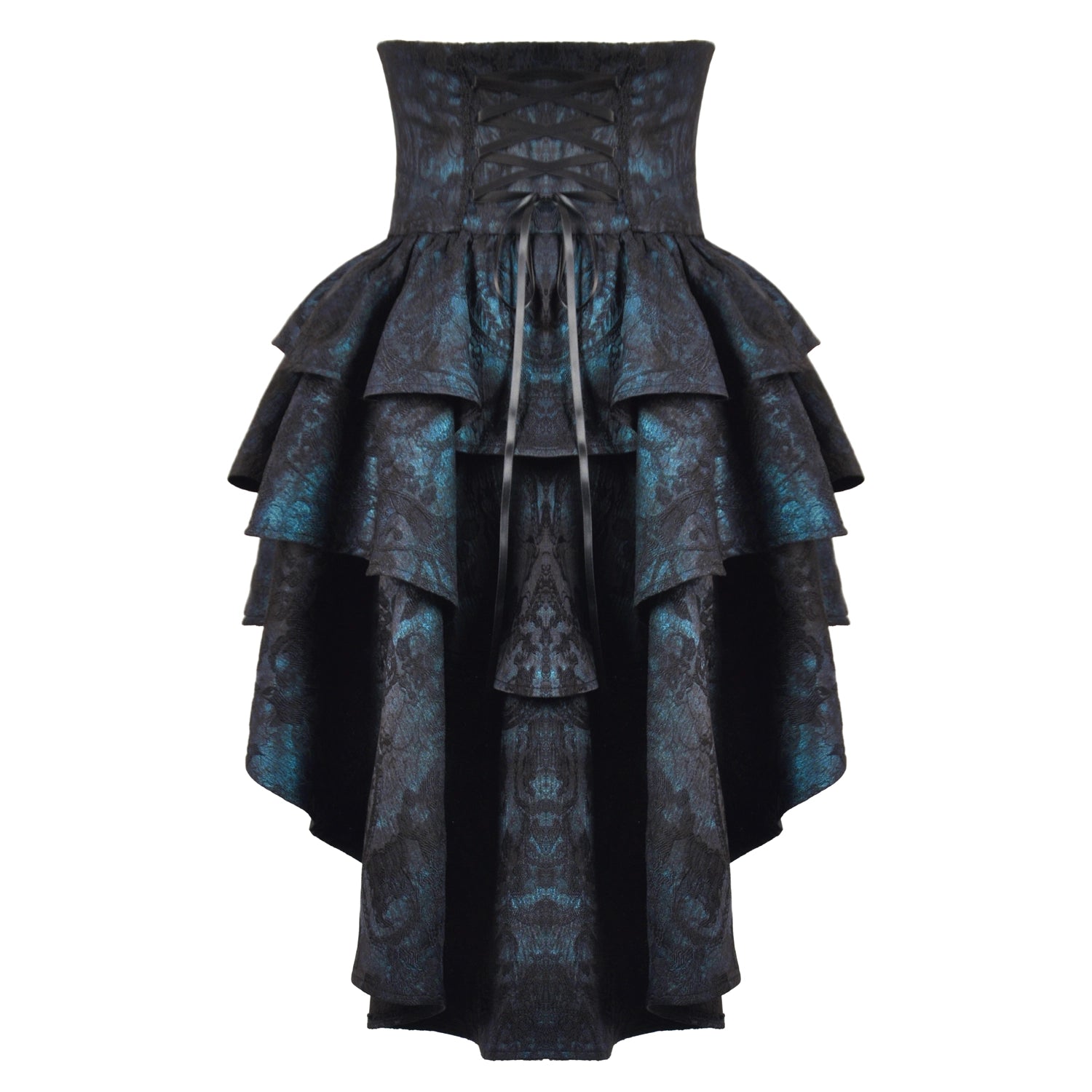 Sobrefalda Gótica com Cintura Corset e folhos