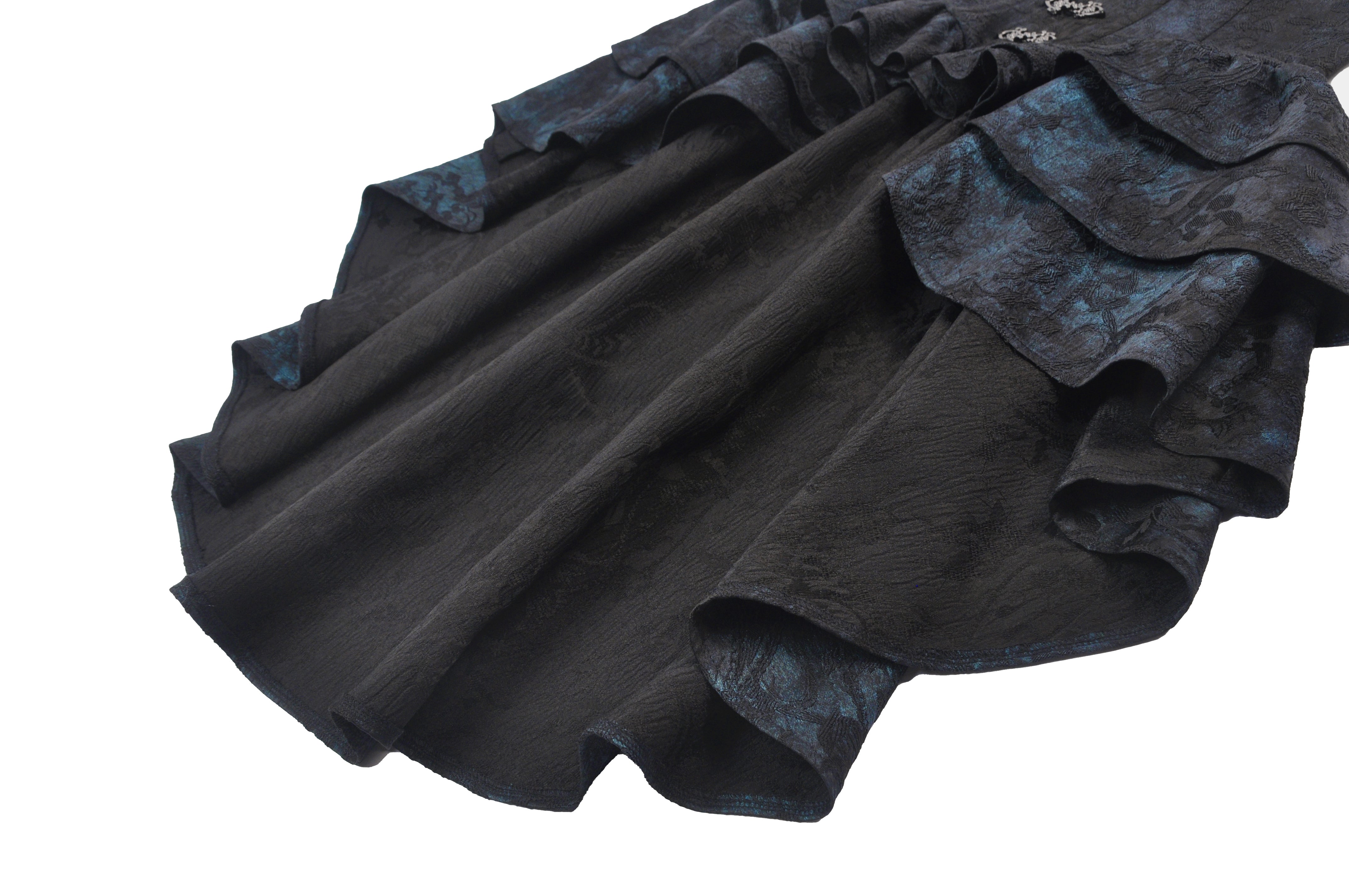 Sobrefalda Gótica com Cintura Corset e folhos