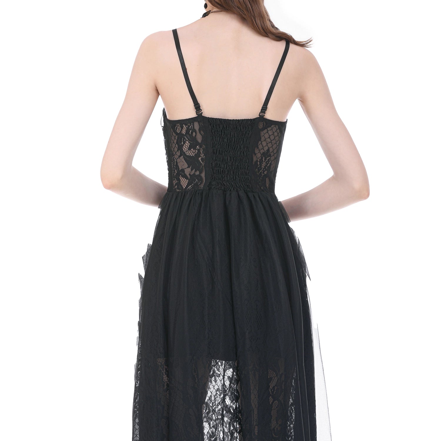Vestido Gótico Largo de Encaje Barroco y Tul