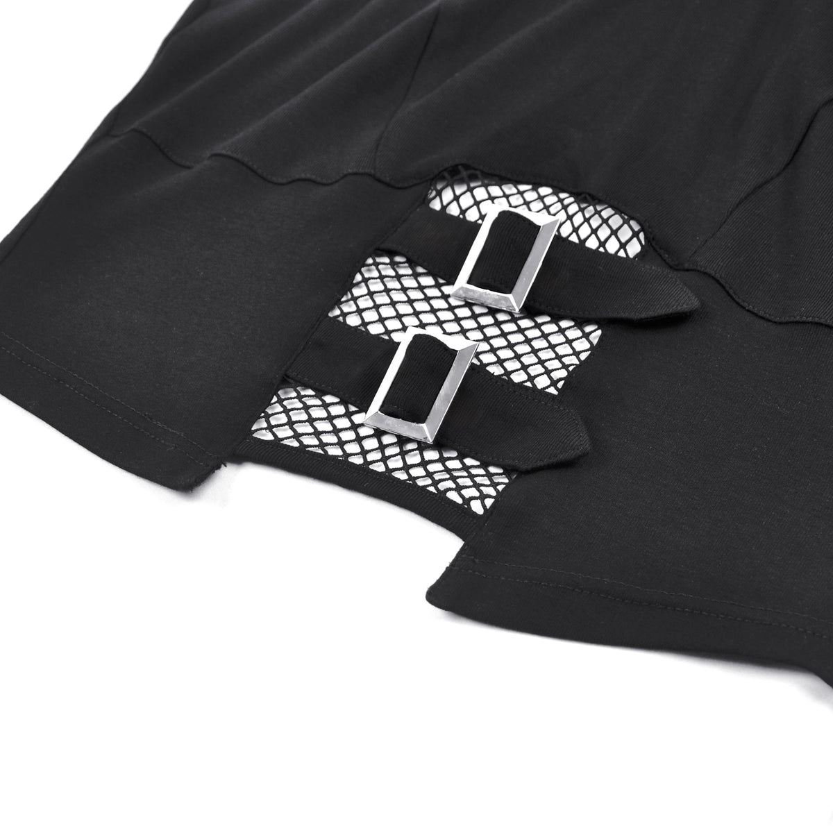 Crop Top Halter con Cruz, Rejilla y Hebillas