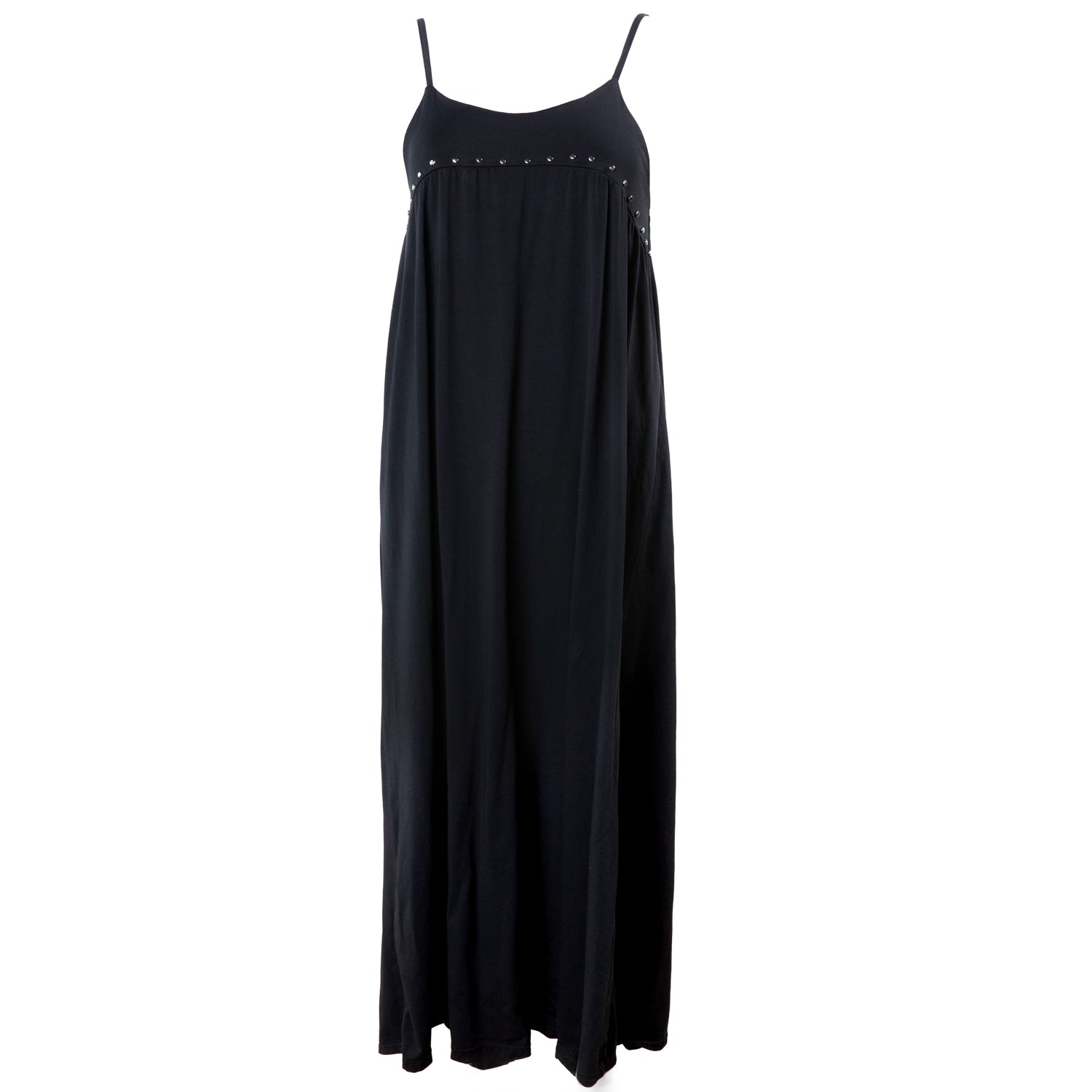 Vestido Largo con Tachuelas y Tirantes Finos